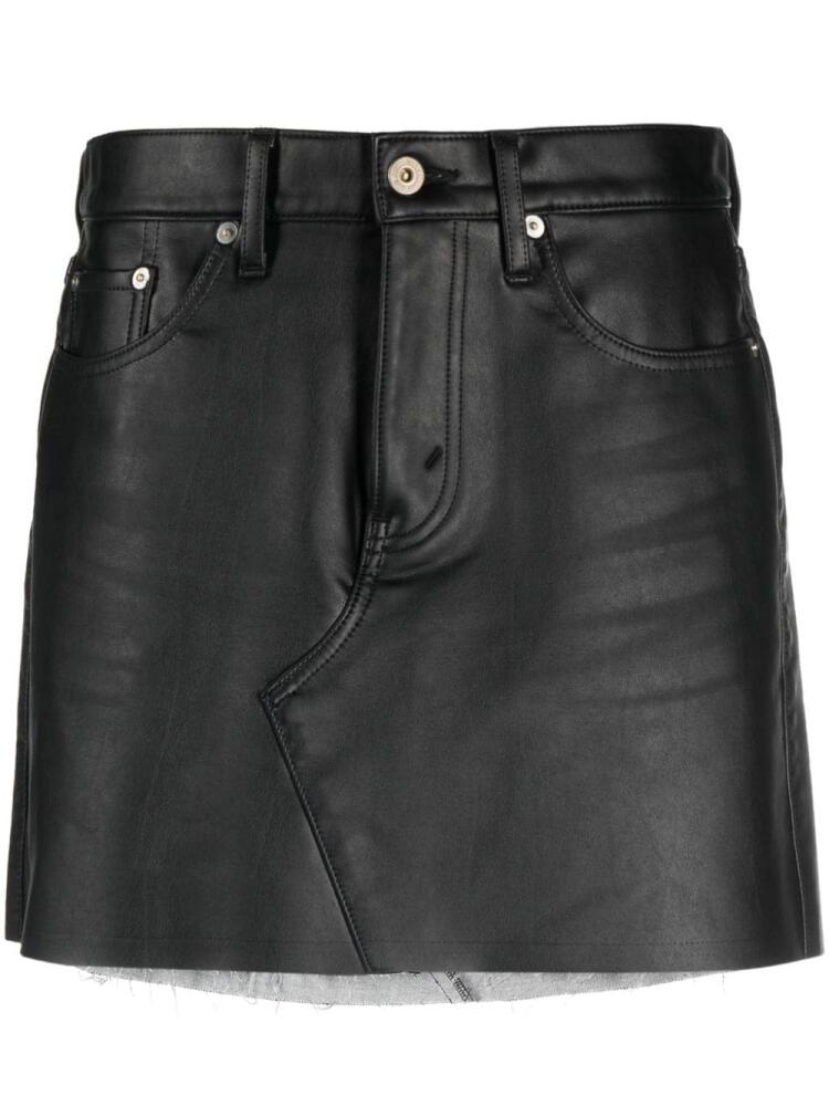 Junya Watanabe raw-cut faux-leather miniskirt - Black Cover