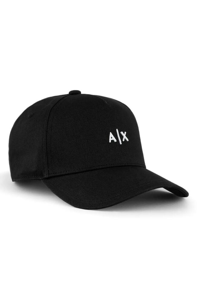 Armani Exchange Small Embroidered Logo Baseball Cap in Black Cover