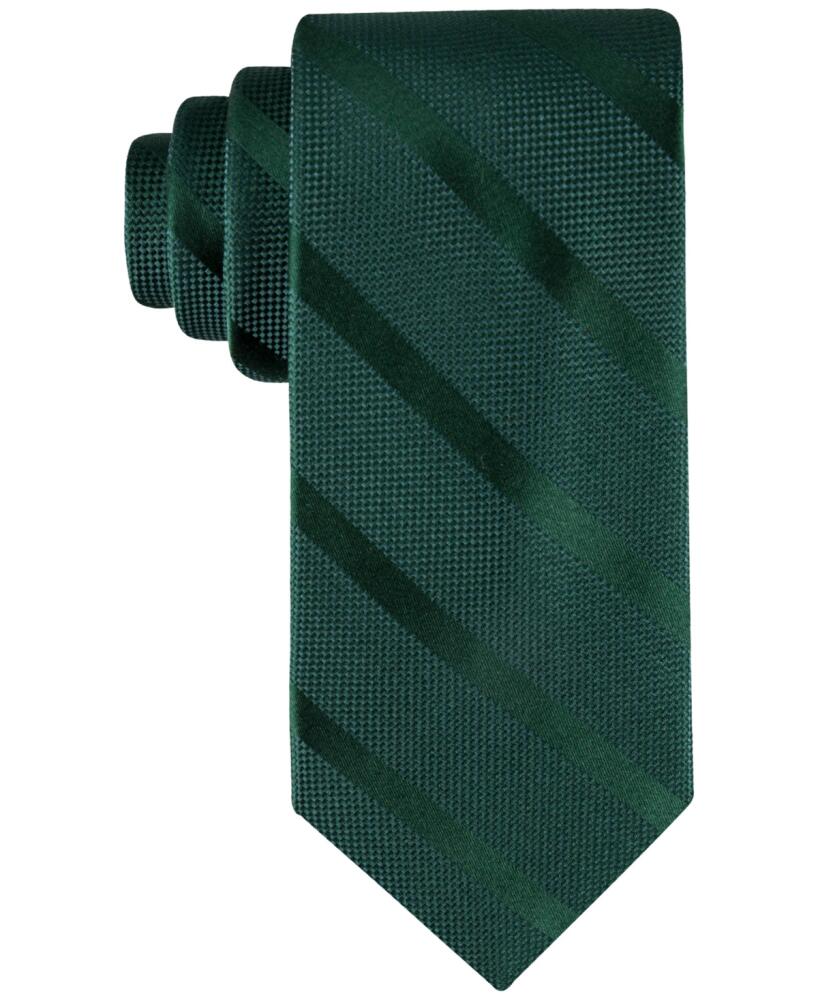 Tommy Hilfiger Men's Solid Textured Stripe Tie - Hunter Green Cover