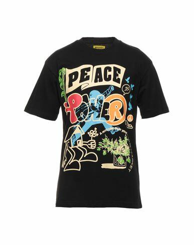 Market Peace And Power T-shirt Man T-shirt Black Cotton Cover