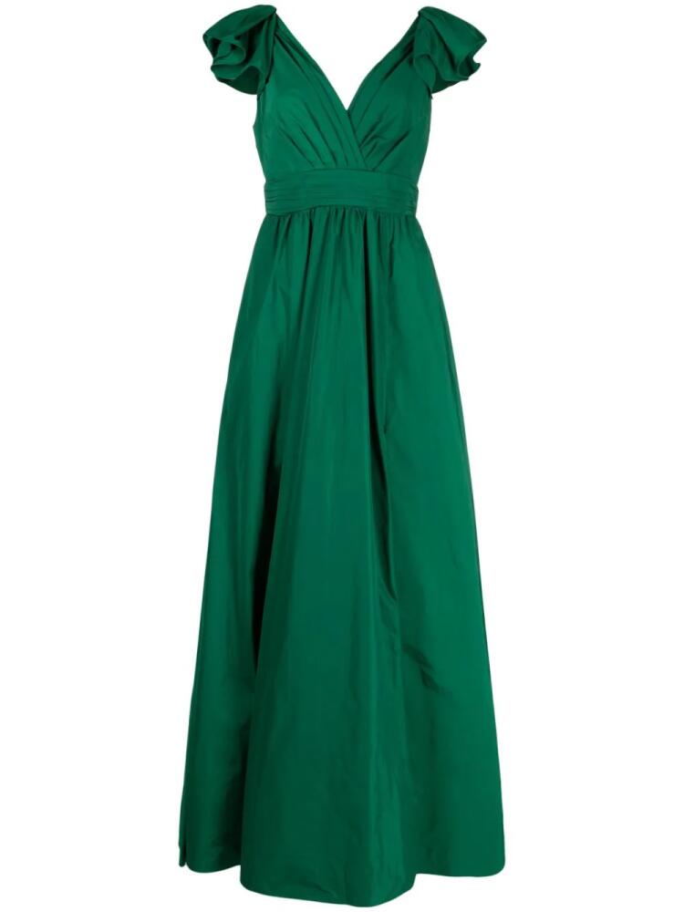 Marchesa Notte The Bow taffeta maxi dress - Green Cover