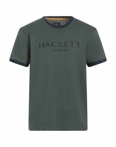 Hackett Man T-shirt Dark green Cotton Cover