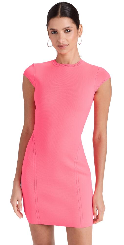 Victoria Beckham Cap Sleeve Fitted Mini Dress Pink Cover