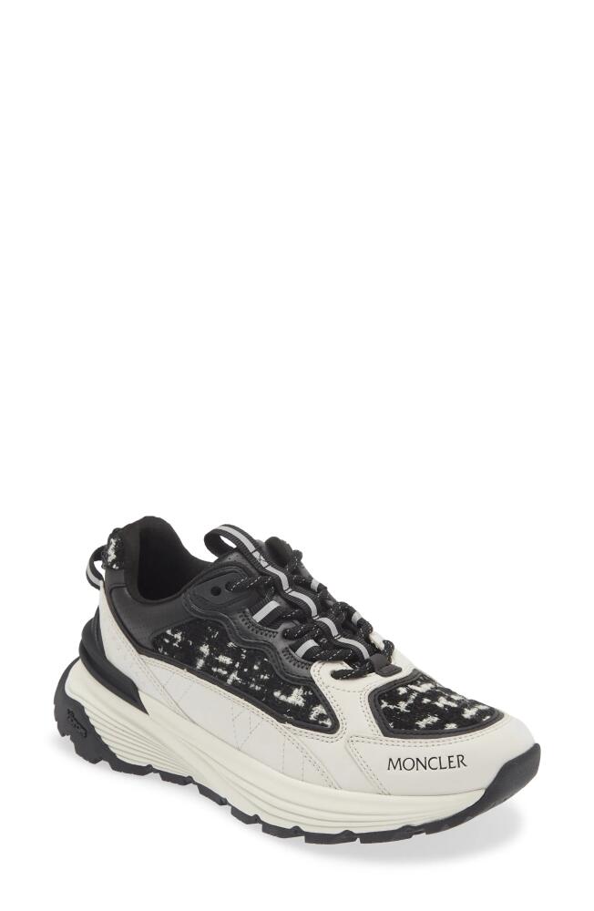 Moncler Lite Runner Low Top Sneaker in White/Black Cover