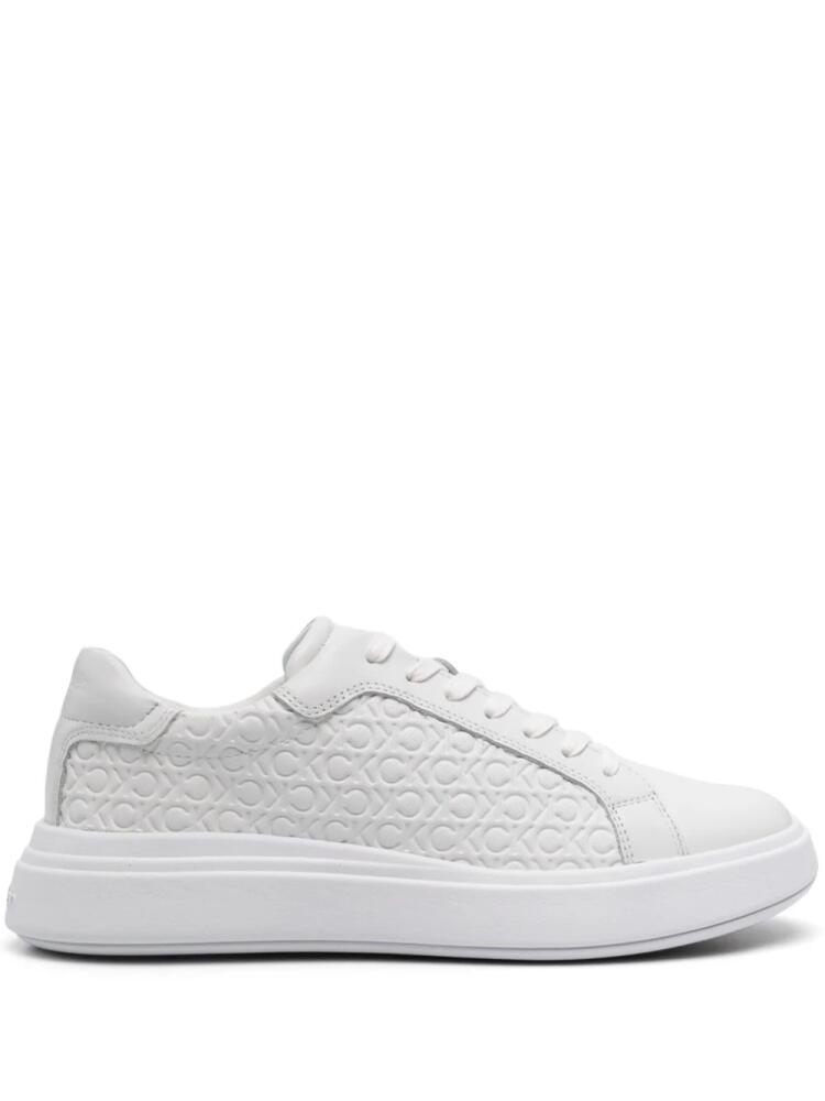 Calvin Klein monogram-debossed sneakers - White Cover