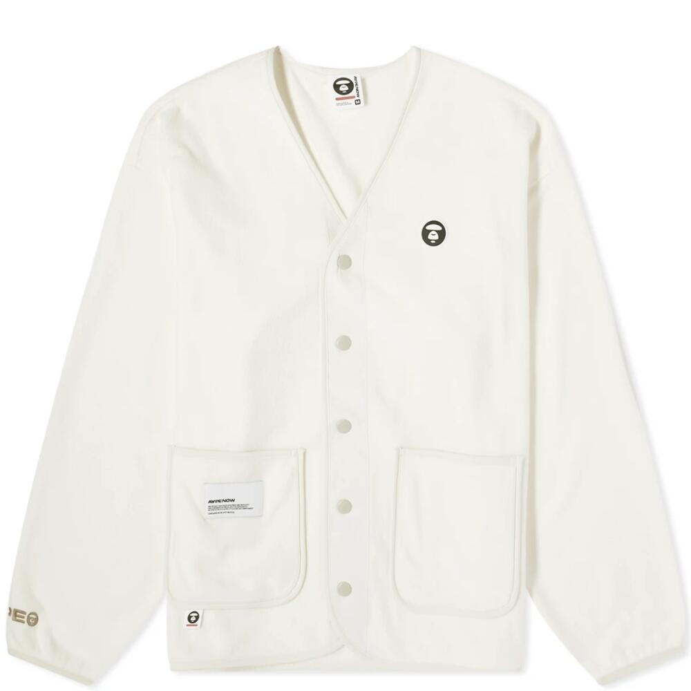 Men's AAPE Now Fleece Cardigan Jacket in Ivory (Multi) Cover