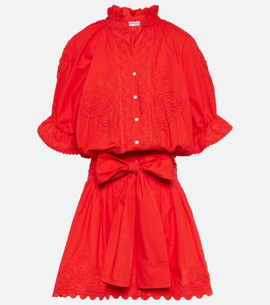 Juliet Dunn Embroidered cotton poplin shirt dress Cover