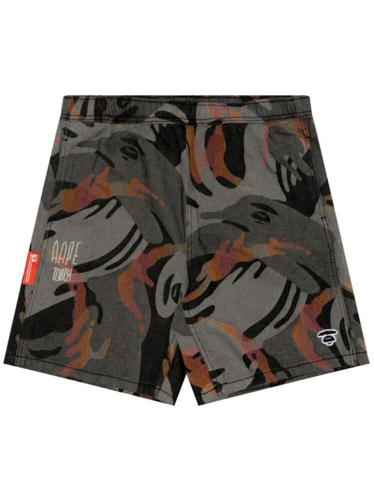 AAPE BY *A BATHING APE® Moonface Camo Jacquard shorts - Grey Cover