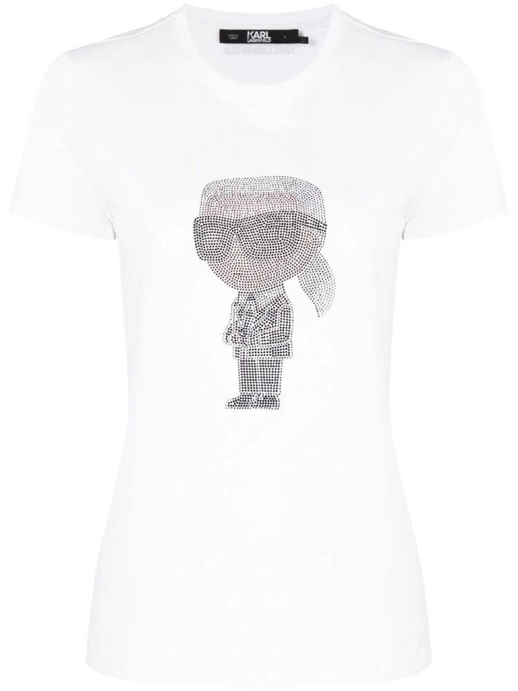 Karl Lagerfeld Ikon rhinestone-embellished T-shirt - White Cover