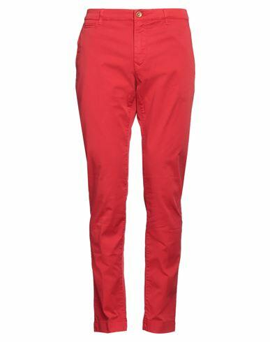 Hand Picked Man Pants Red Cotton, Polyester Cover