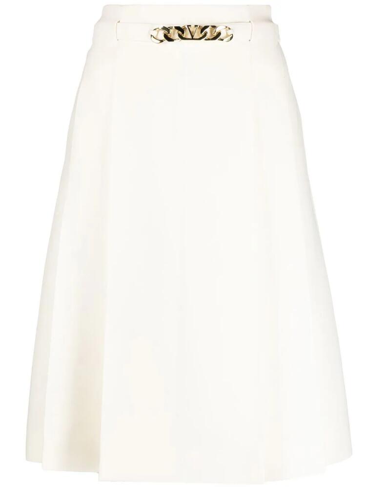 Valentino Garavani horsebit-detail high-waisted skirt - Neutrals Cover