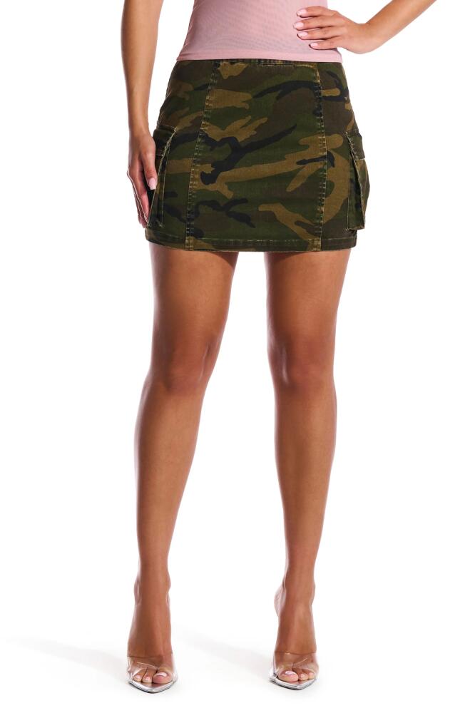 Naked Wardrobe Twill Cargo Miniskirt in Camo Cover