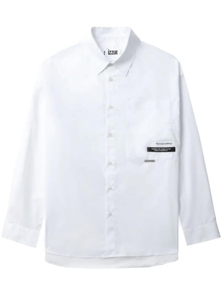 izzue logo-appliqué cotton shirt - White Cover