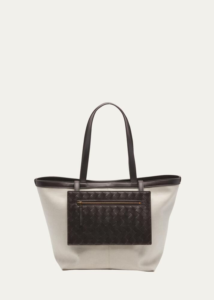 Bottega Veneta Large Canvas and Leather Tote Bag Cover