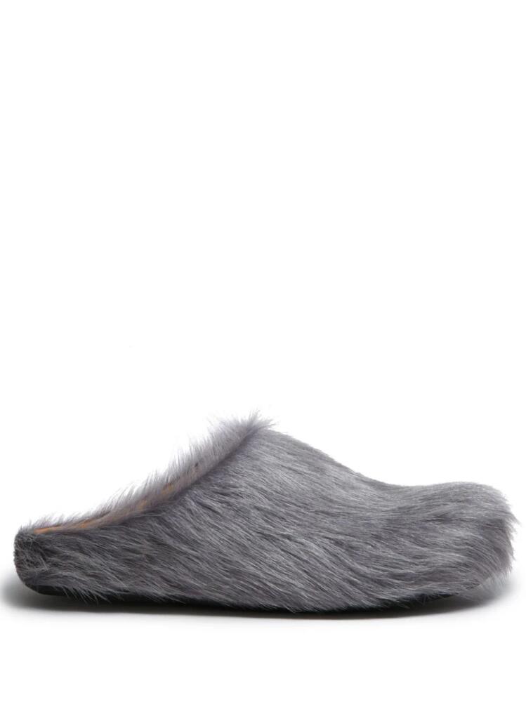 Marni Fussbet Sabot calf-hair slippers - Grey Cover