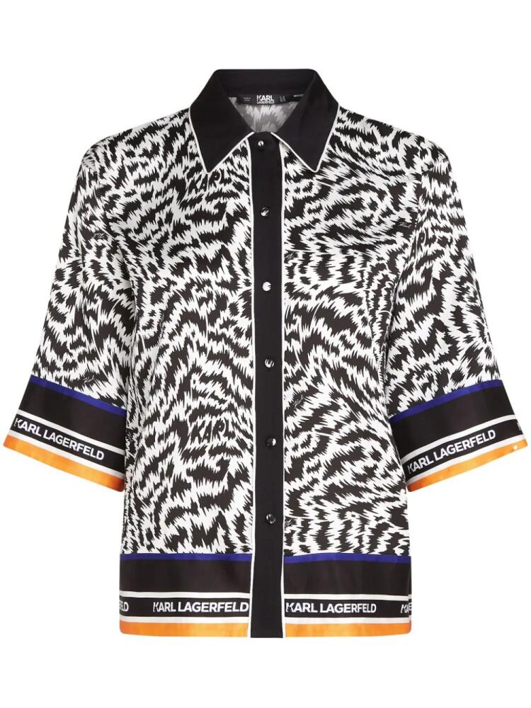 Karl Lagerfeld zebra-print pajama shirt - Neutrals Cover