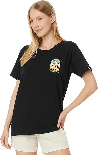 Salty Crew Seaside Boyfriend Short Sleeve Tee (Black) Women's Clothing Cover