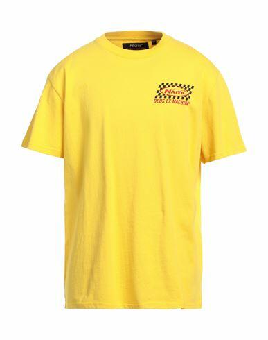 Deus Ex Machina Man T-shirt Yellow Cotton Cover