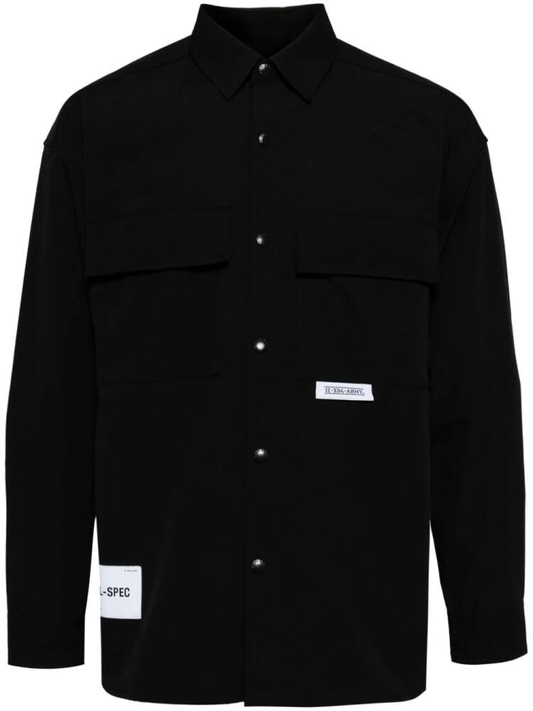 izzue logo-patch shirt - Black Cover