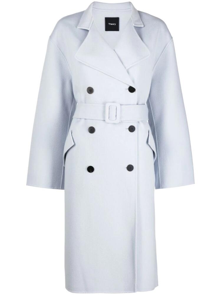 Theory double-breasted belted coat - Blue Cover