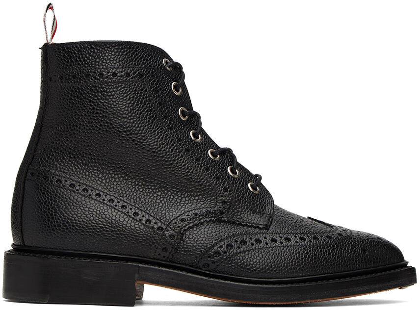 Thom Browne Black Classic Wingtip Boots Cover