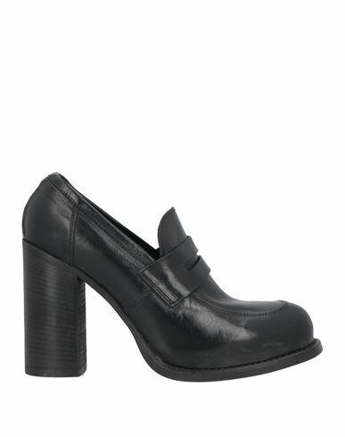 Moma Woman Loafers Black Leather Cover