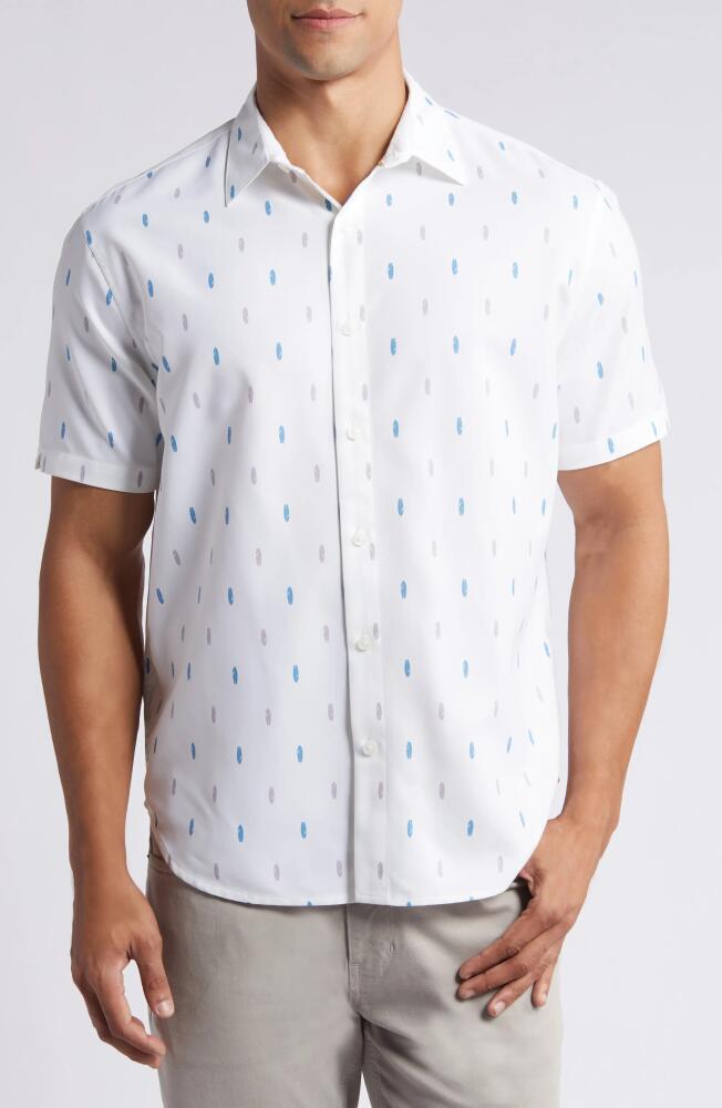 Fundamental Coast Boards Short Sleeve Recycled Polyester Button-Up Shirt in White Cover