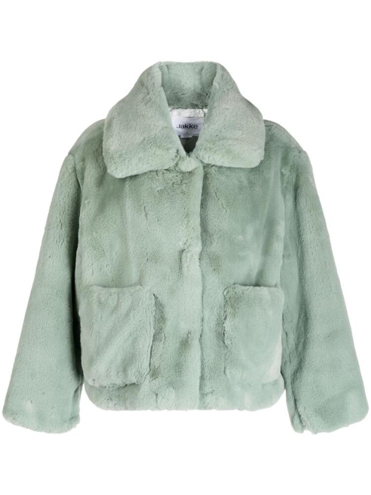 Jakke Traci faux-fur jacket - Green Cover