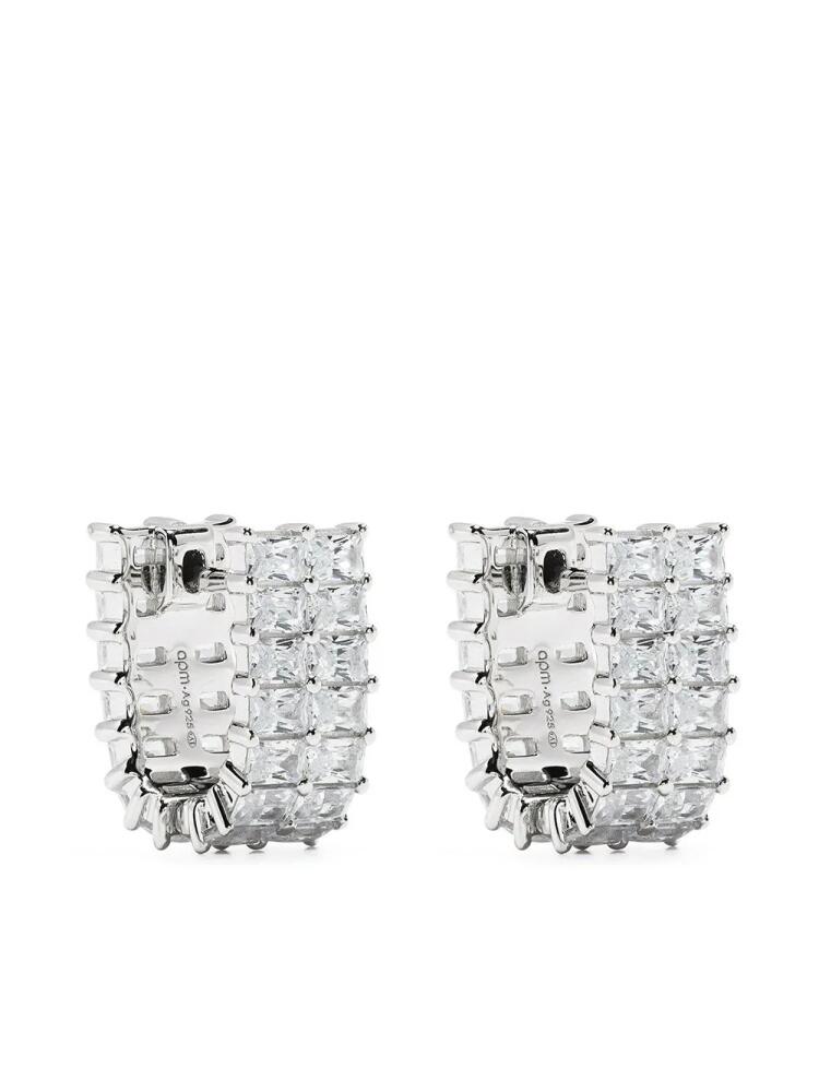 APM Monaco crystal-embellished clasp earrings - Silver Cover