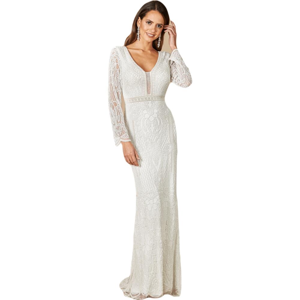 LARA New York Flora Beaded Long Sleeve Wedding Gown in Ivory Cover