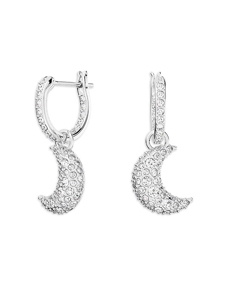 Swarovski Luna Swarovski Crystal Crescent Drop Earrings in Rhodium Plated Cover