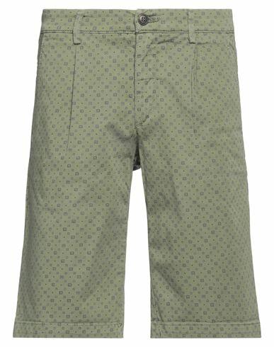 40weft Man Shorts & Bermuda Shorts Military green Cotton, Elastane Cover