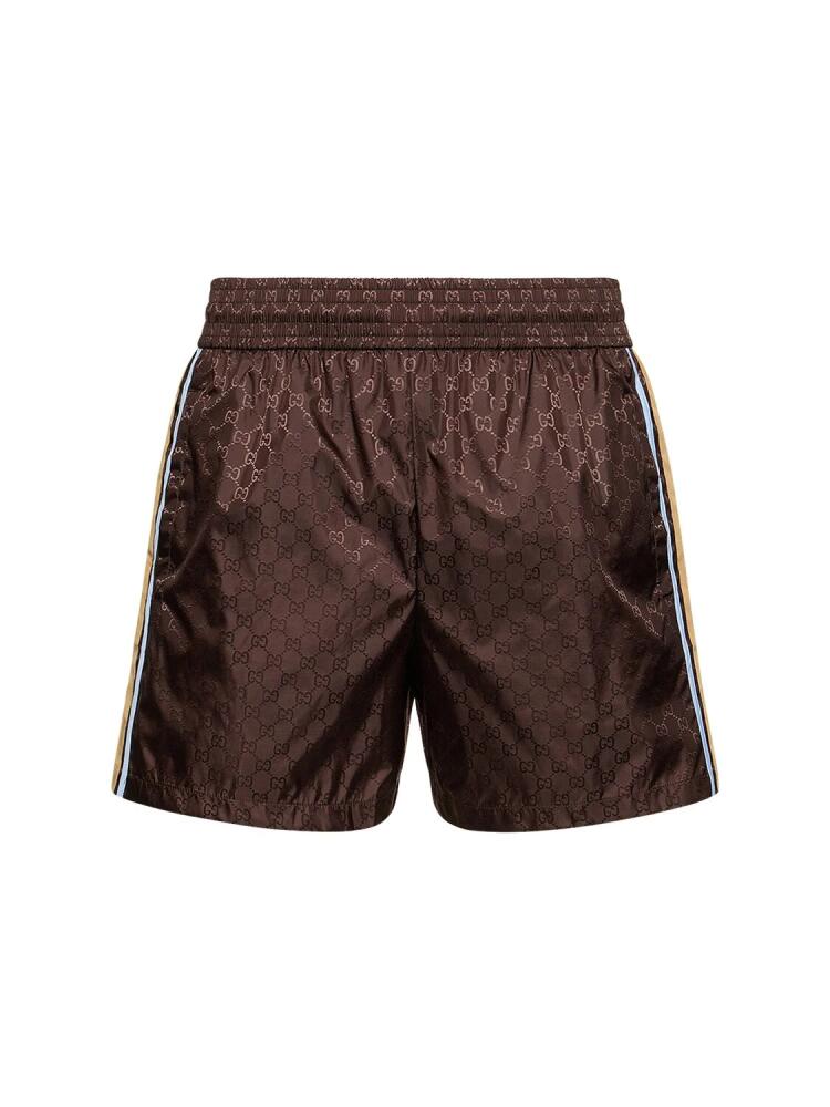 GUCCI Gg Nylon Jacquard Swim Shorts Cover