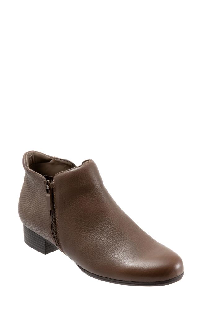 Trotters Major Bootie in Dark Taupe Combo Leather Cover