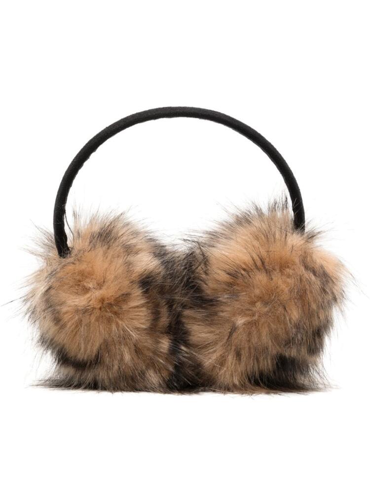 Unreal Fur leopard print faux-fur earmuffs - Neutrals Cover