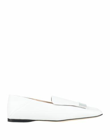 Sergio Rossi Woman Loafers White Leather Cover