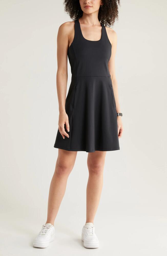 zella Daybreak Cross Back Tennis Dress in Black Cover