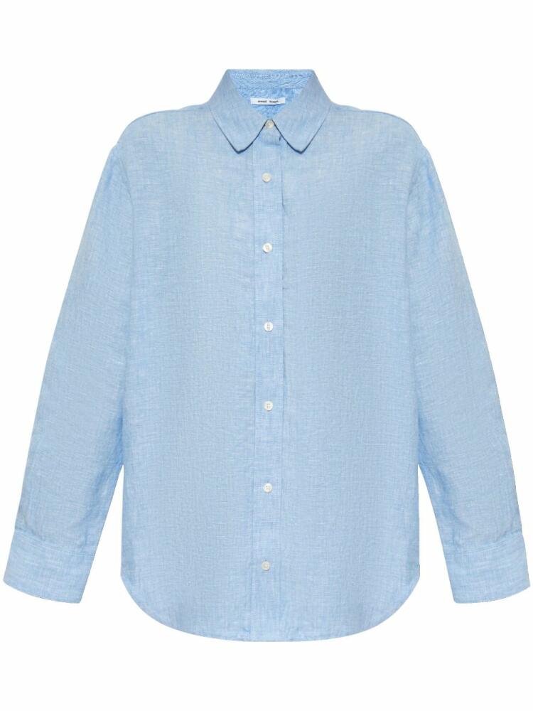 SAMSOE SAMSOE Salova button-up linen shirt - Blue Cover