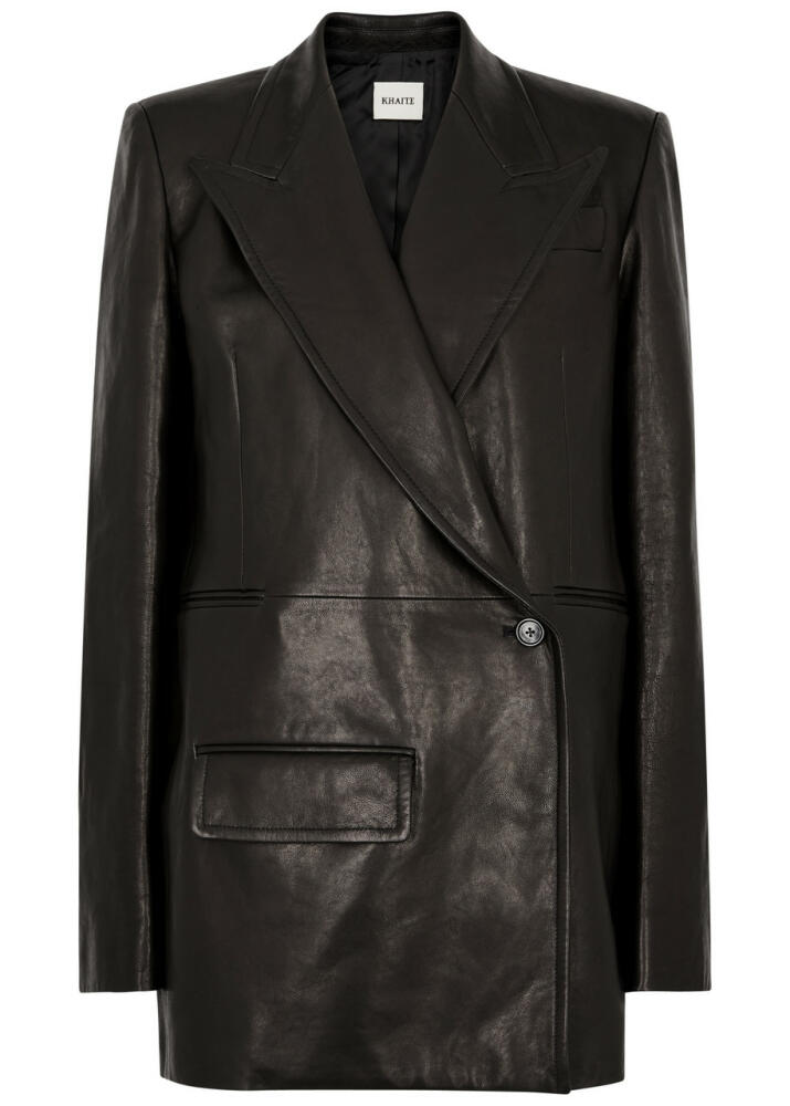 Khaite Jacobson Leather Blazer - Black Cover