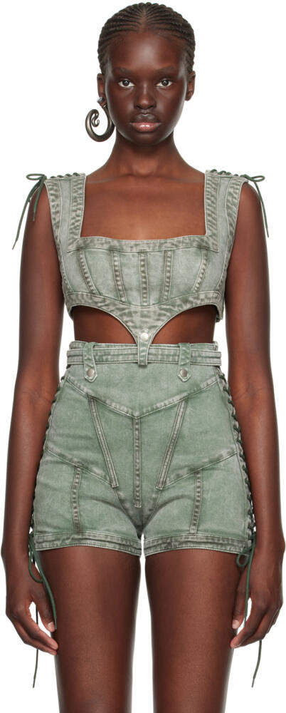 Jean Paul Gaultier Green KNWLS Edition Denim Tank Top Cover