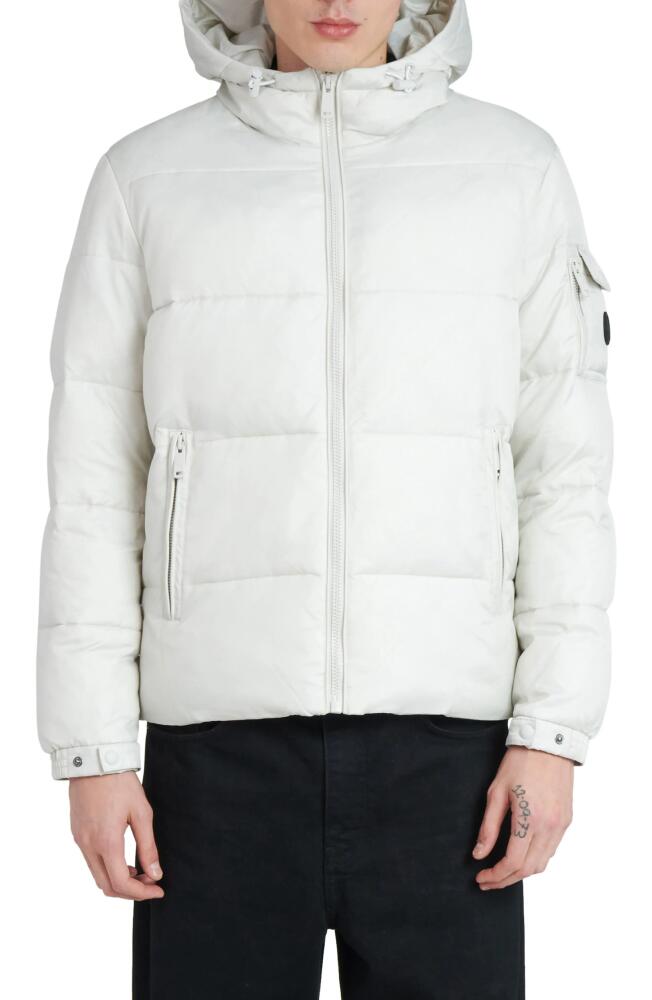 The Recycled Planet Company Erik Hooded Puffer Coat in Ice Grey Cover