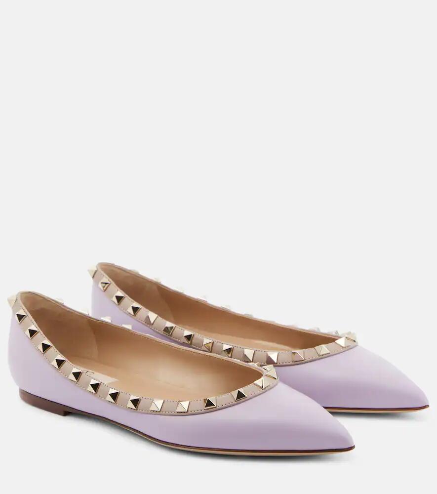 Valentino Garavani Rockstud leather ballet flats Cover