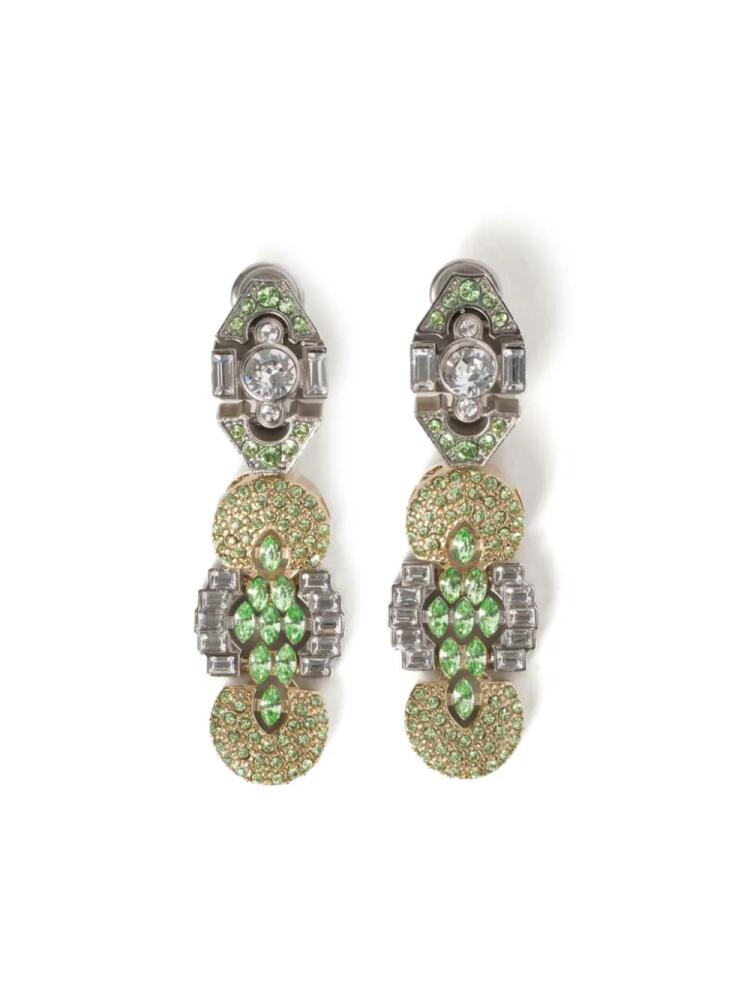 Miu Miu crystal-embellished drop earrings - Green Cover