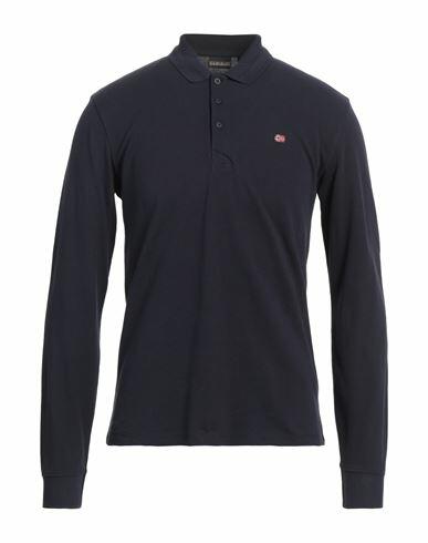 Napapijri Man Polo shirt Midnight blue Cotton Cover