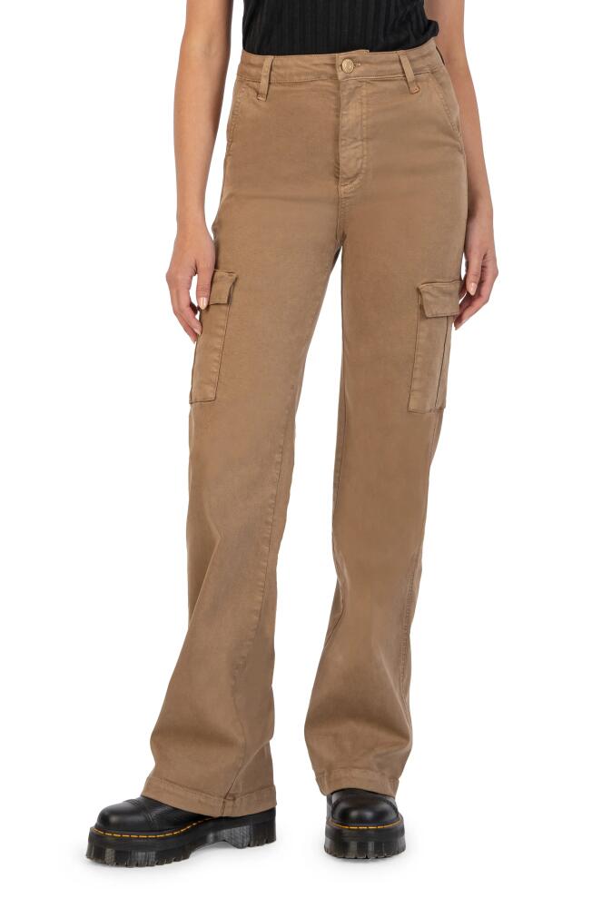 KUT from the Kloth Miller High Waist Wide Leg Cargo Jeans in Camel Cover