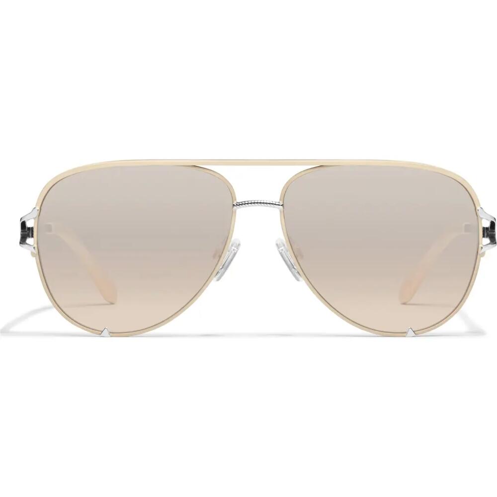 QUAY High Key 51mm Gradient Aviator Sunglasses in Silver/silver Champagne Flash Cover