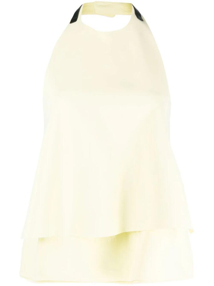 Jil Sander halterneck open-back top - Yellow Cover