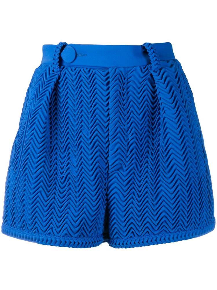 Marco De Vincenzo pleated wave pattern shorts - Blue Cover