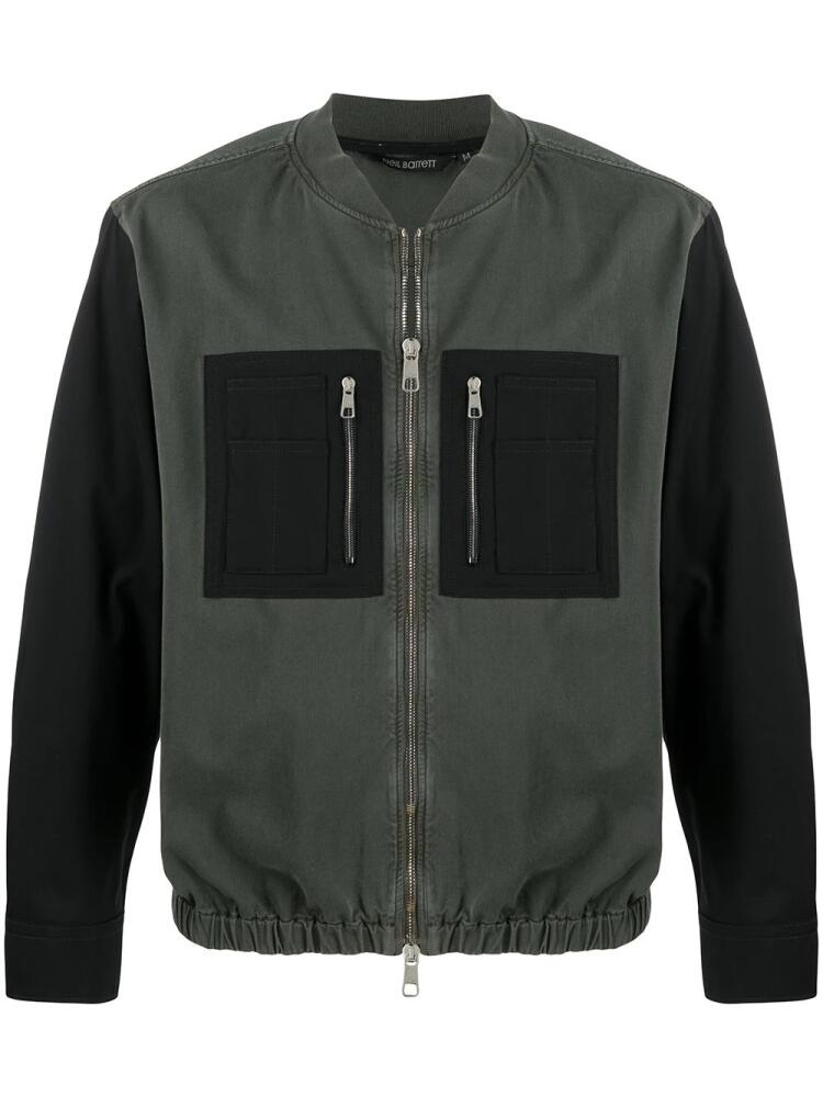 Neil Barrett contrast pocket bomber jacket - Green Cover