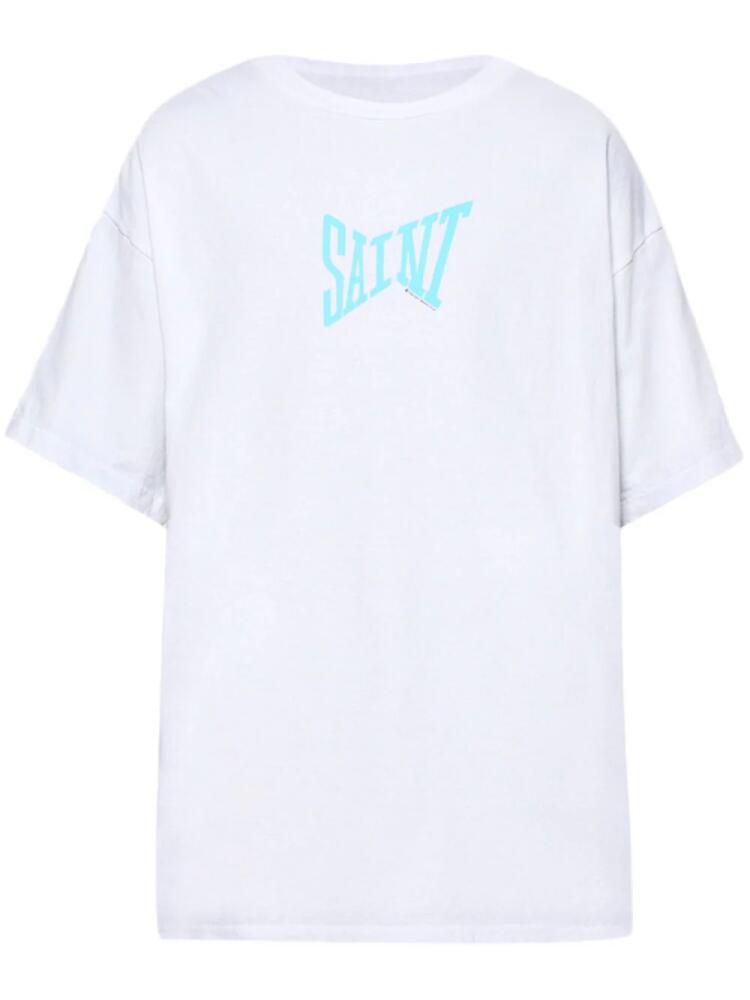 SAINT MXXXXXX logo-print cotton T-shirt - White Cover